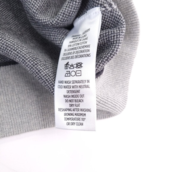 Robert Graham Sweater Mens‎ XL Gray Quarter Zip Pullover Cotton Cashmere Blend - Picture 5 of 10